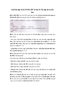 Giải bài tập SGK Sinh học lớp 12 bài 23: Ôn tập phần di truyền học