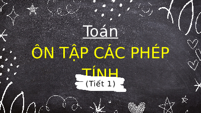 Giáo án điện tử Toán 4 Tiết 1 Chân trời sáng tạo: Ôn tập các phép tính