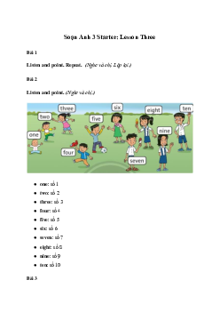 Giải Tiếng Anh lớp 3 Starter: Lesson Three | Family and Friends