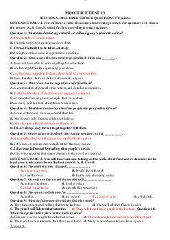 Tài liệu bài  : Multiple choice questions của môn Tiếng Anh B2 / Đại học nội vụ Hà Nội