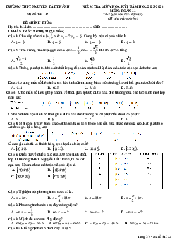 Đề giữa kỳ 1 Toán 11 năm 2023 – 2024 trường THPT Nguyễn Tất Thành – Đắk Nông