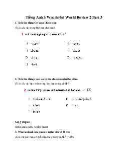 Tiếng Anh 3 Wonderful World Review 2 Part 3