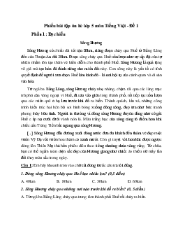 Phiếu bài tập ôn hè lớp 5 lên lớp 6 năm 2024 môn Tiếng Việt - Đề 1