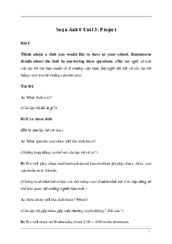Giải Tiếng Anh 8 Unit 3: Project | Kết nối tri thức