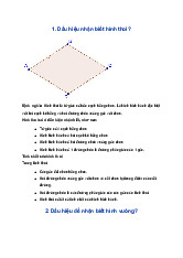 Dấu hiệu nhận biết hình thoi, hình vuông, hình chữ nhật, hình bình hành, hình thang | Toán lớp 5