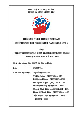 Tiểu luận “Dĩ bất biến ứng vạn biến” trong đấu tranh ngoại giao Việt Nam thời kỳ 1945 - 1975 môn Chính sách đối ngoại Việt Nam | Học viện Ngoại giao