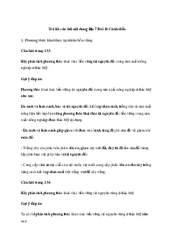Giải Địa lí 7 Bài 16: Phương thức con người khai thác tự nhiên bền vững ở Bắc Mỹ | Cánh diều