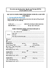 Bài tập xây dựng phiếu tìm hiểu học sinh của giáo viên chủ nhiệm - Biểu mẫu văn