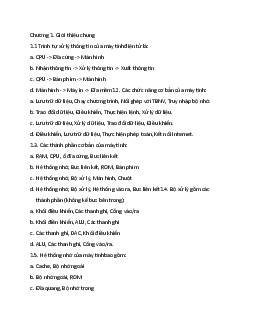 Trắc nghiệm Kiến trúc máy tính (Có đáp án)