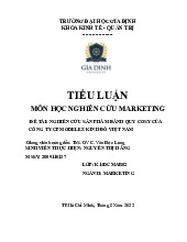 Tiểu luận Nghiên cứu Sản phẩm Bánh Quy Cosy | Môn Nghiên cứu Marketing - Đại học Gia Định