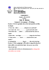 Unit 12: RobotsLesson 2: Grammar + Writing - English Language | Đại học Bà Rịa- Vũng Tàu