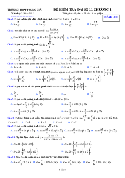 Đề kiểm tra Đại số và Giải tích 11 chương 1 năm 2019 – 2020 trường Trung Giã – Hà Nội