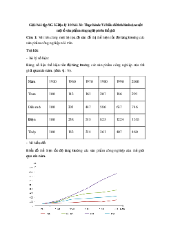 Giải bài tập SGK Địa lý 10 bài 34 ( có đáp án)
