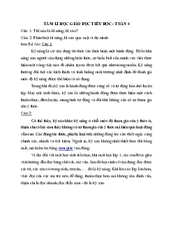 Tâm Lý học giáo dục Tiểu học - tuần 4 | Đại học Sư Phạm Hà Nội