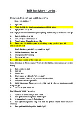Chương 1 & các câu hỏi thảo luận môn Triết học Mac-Lenin | Trường Đại học Hà Tĩnh