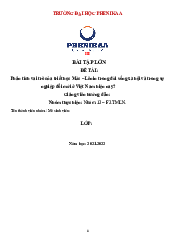Bài tập cuối môn - Vai trò của Triết học Mac - Lenin | Trường Đại học Phenika