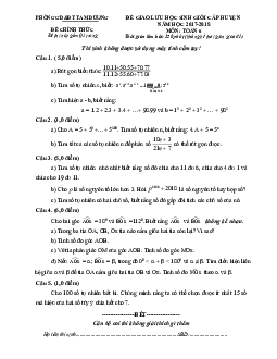 Đề giao lưu HSG Toán 6 năm 2017 – 2018 phòng GD&ĐT Tam Dương – Vĩnh Phúc