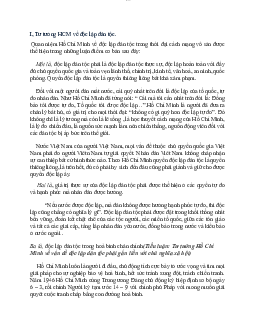 Lý thuyết về tư tưởng Hồ Chí Minh