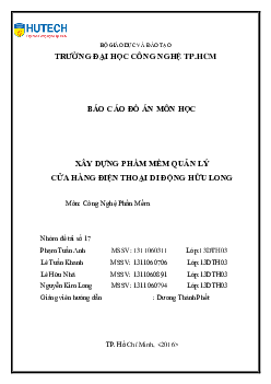 Đồ án Xây dựng phần mềm quản lý cửa hàng | Đại học Công nghệ Tp HCM