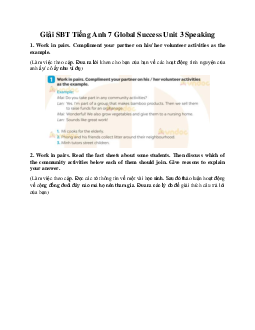 Giải SBT Tiếng Anh 7 Global Success Unit 3 Speaking