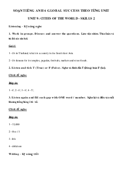 Tiếng Anh lớp 6 unit 9 Skills 2