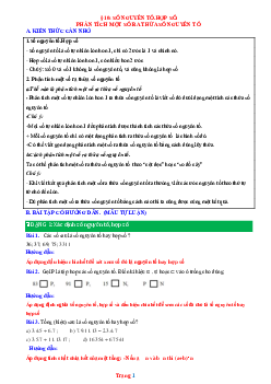 Phương pháp giải Bài 10: Số nguyên tố hợp số Toán 6 Chân trời sáng tạo