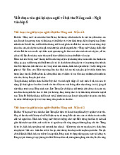 Viết đoạn văn ghi lại cảm nghĩ về bài thơ Nắng mới - Ngữ văn lớp 8