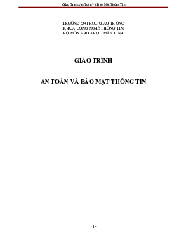 Giáo trình An toàn và bảo mật thông tin | Đại học Gia Định