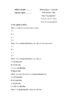 Đề thi giữa học kì 1 môn Công nghệ 7 năm 2023 - 2024 Cánh diều - Đề 1