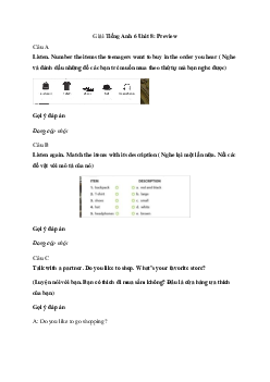 Tiếng Anh 6 Unit 8: Preview | Explorer English