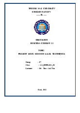 Present Some Common Sales Techniques | Bài thảo luận tiếng anh thương mại