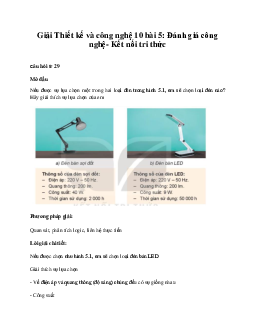 Thiết kế và công nghệ 10 bài 5: Đánh giá công nghệ KNTT