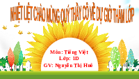 Giáo án điện tử Tiếng việt 1 Chân trời sáng tạo: Sinh nhật của con voi