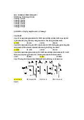 Bộ câu hỏi lý thuyết mạch 1 - Công nghệ kỹ thuật điện, điện tử | Trường đại học Điện Lực