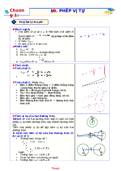 Lý thuyết và trắc nghiệm bài Phép vị tự Toán 11 (có lời giải)