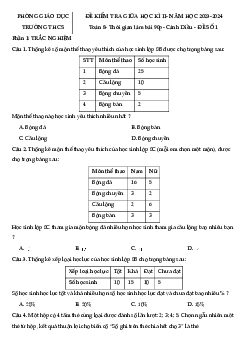 10 đề kiểm tra giữa học kì 2 Toán 8 Cánh Diều năm 2023 – 2024