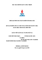 Nghiên cứu tác động đến hành vi mua hàng trực tuyến của sinh viên | Tiểu luận Môn Phương pháp nghiên cứu khoa học - Học viện Chính sách và Phát triển