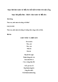 Soạn bài Giọt nước và biển lớn (trang 23) | Tiếng việt 2 sách Kết nối tri thức