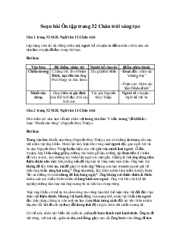 Soạn bài Ôn tập trang 32 | Ngữ Văn 11 Chân trời sáng tạo