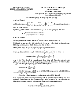 Đề thi HSG Toán 8 năm 2020 – 2021 trường THCS Trung Nguyên – Vĩnh Phúc