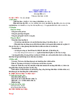 Kế hoạch bài dạy Địa Lí lớp 7 chân trời sáng tạo học kỳ 1
