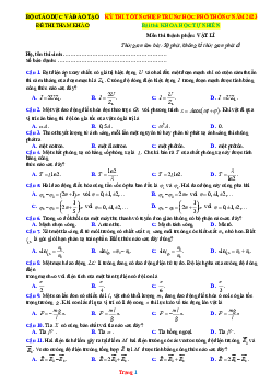 Đề minh họa thi tốt nghiệp THPT môn Vật lí 2023 Bộ GD&ĐT (có đáp án)
