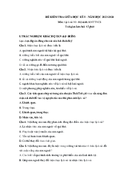 Giải đề thi giữa học kì 1 lớp 10 năm 2023 - 2024 sách Kết nối tri thức với cuộc sống | Lịch sử lớp 10 đề 1