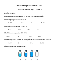 Phiếu bài tập cuối tuần Toán lớp 2| Chân trời sáng tạo - Tuần 10