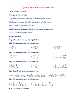 Chuyên đề quy đồng mẫu thức nhiều phân thức
