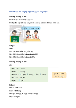 Toán lớp 4 trang 78, 79 Bài 35: Thế kỉ Chân trời sáng tạo