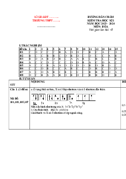 Giải Đề thi học kì 1 môn Hóa học 10 năm 2023 - 2024 sách Kết nối tri thức với cuộc sống