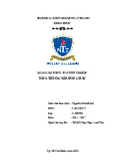 Báo cáo thực tập tốt nghiệp Nhà thuốc Khánh Châu | Đại học Nguyễn Tất Thành