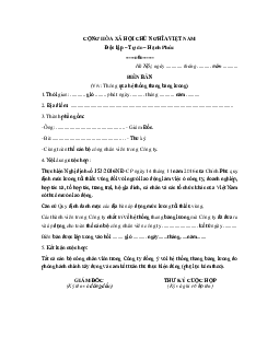 Mẫu Biên bản thông qua hệ thống thang bảng lương của doanh nghiệp