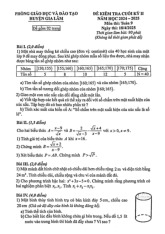 Đề cuối kỳ 2 Toán 9 năm 2024 – 2025 phòng GD&ĐT Gia Lâm – Hà Nội có đáp án